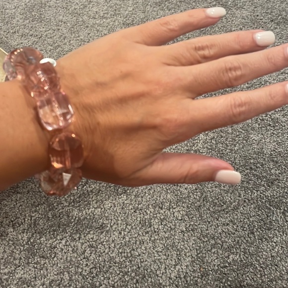 Tarina Tarantino large lucite bracelet. Cream soda/pink - Picture 2 of 2